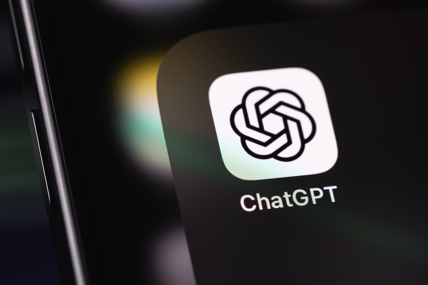ChatGPT logo on phone screen 