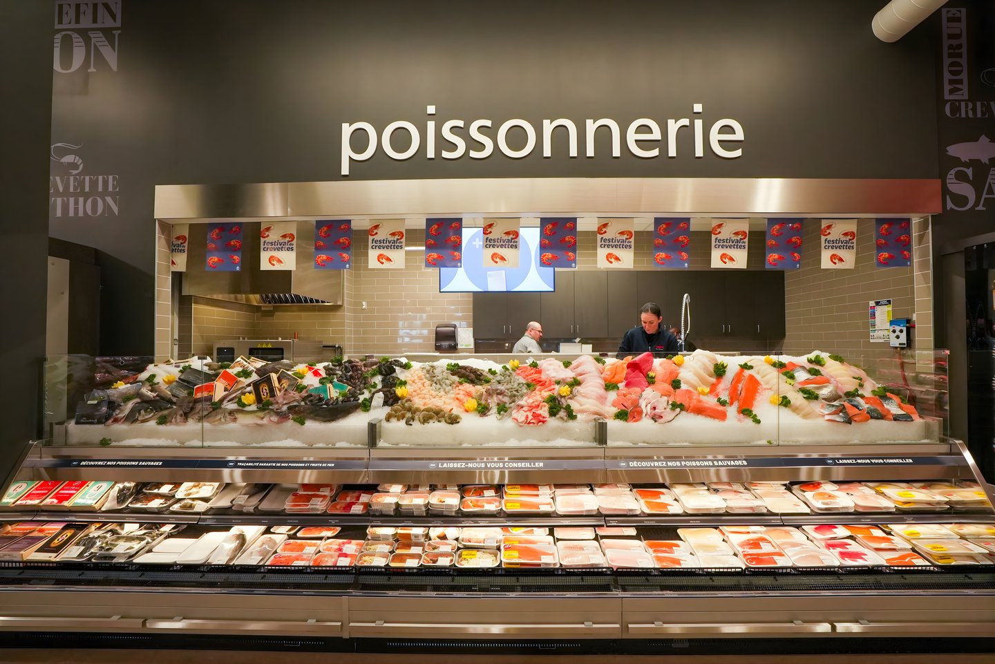 Seafood counter at Metro Plus in Montreal