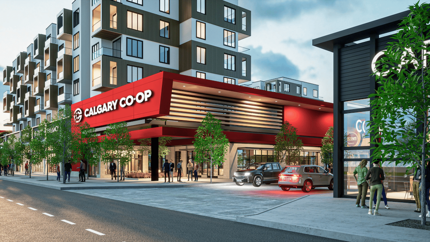 North Hill Calgary Co-op mixed-use building rendering