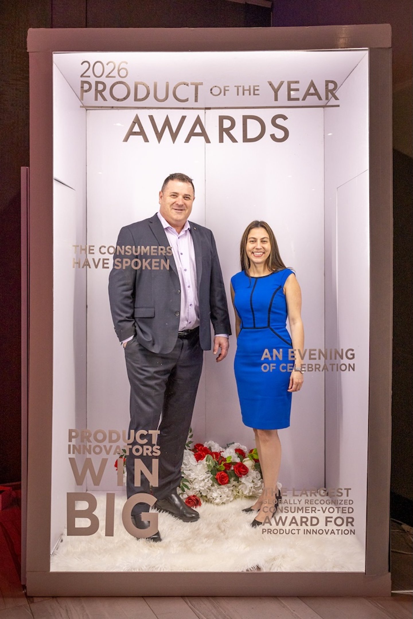 Attendees pose for a photo op