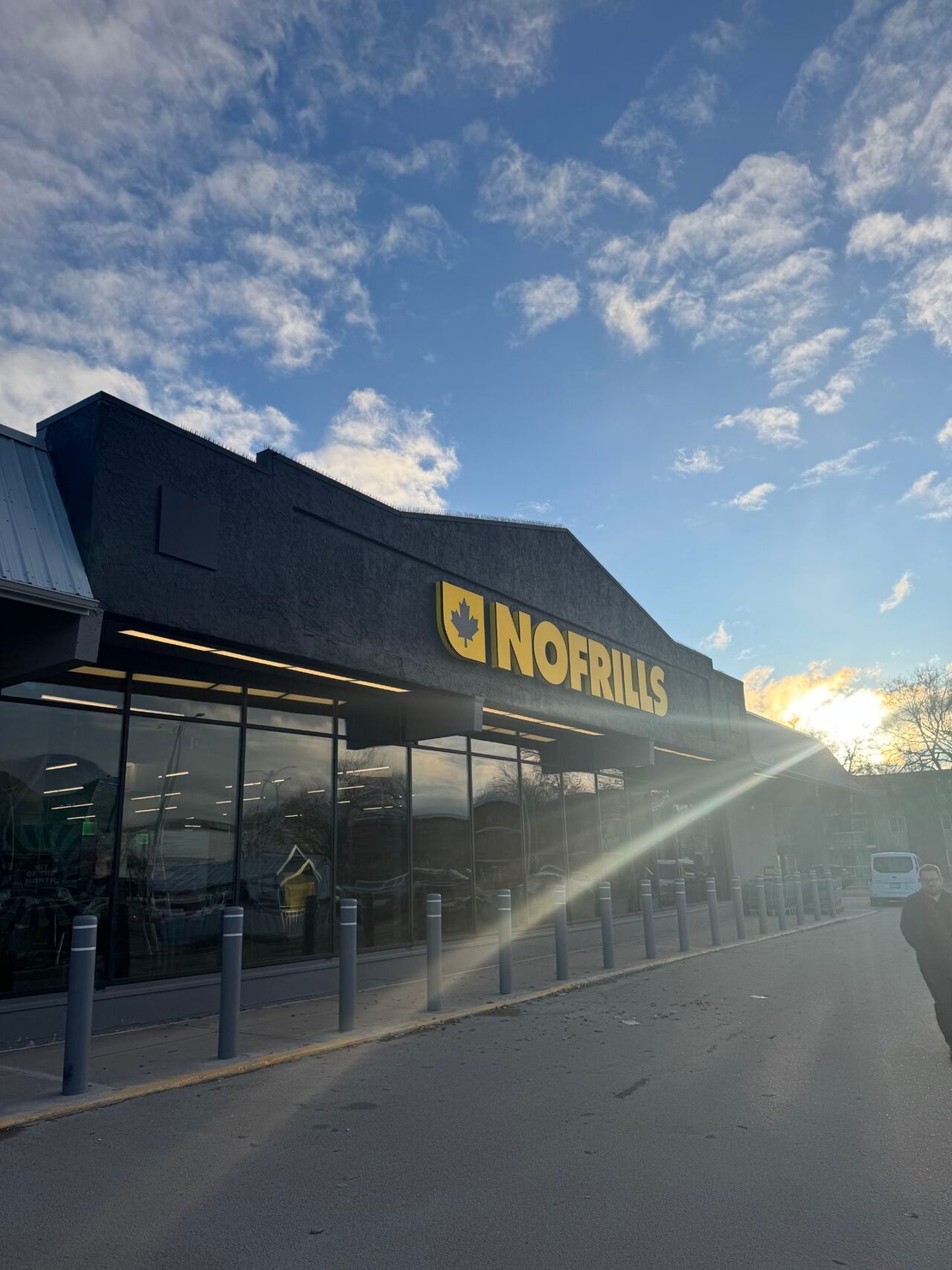 Outside John's No Frills in Edmonton.