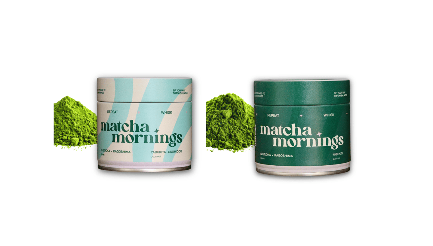Matcha Mornings tins of matcha