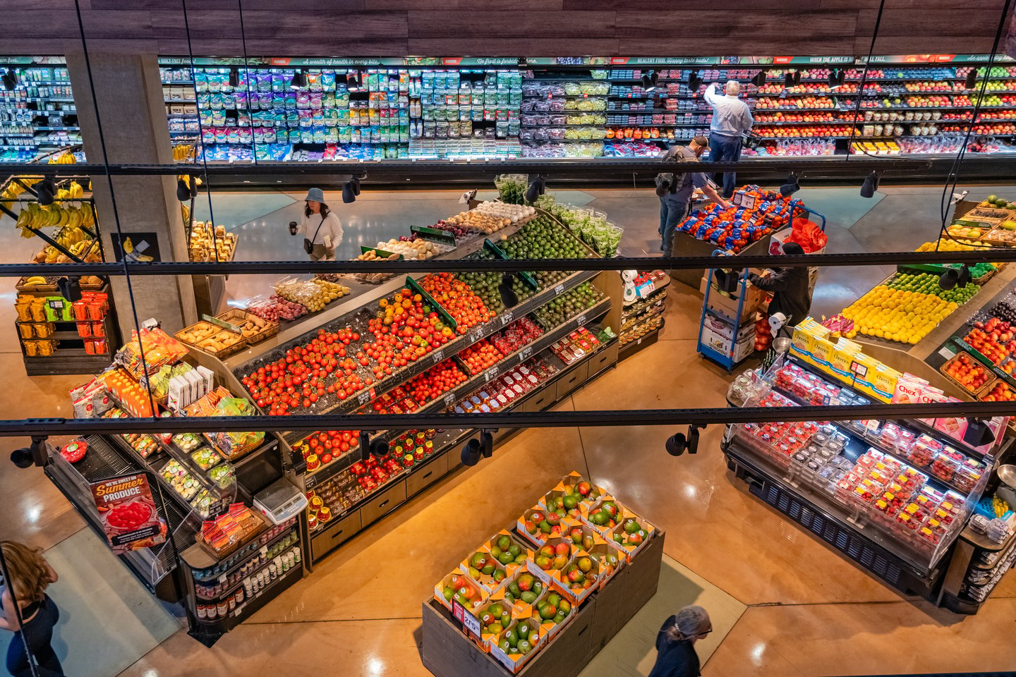 aerial view of grocery store