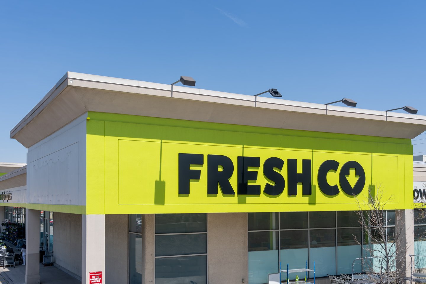 Outside a FreshCo store in Toronto.