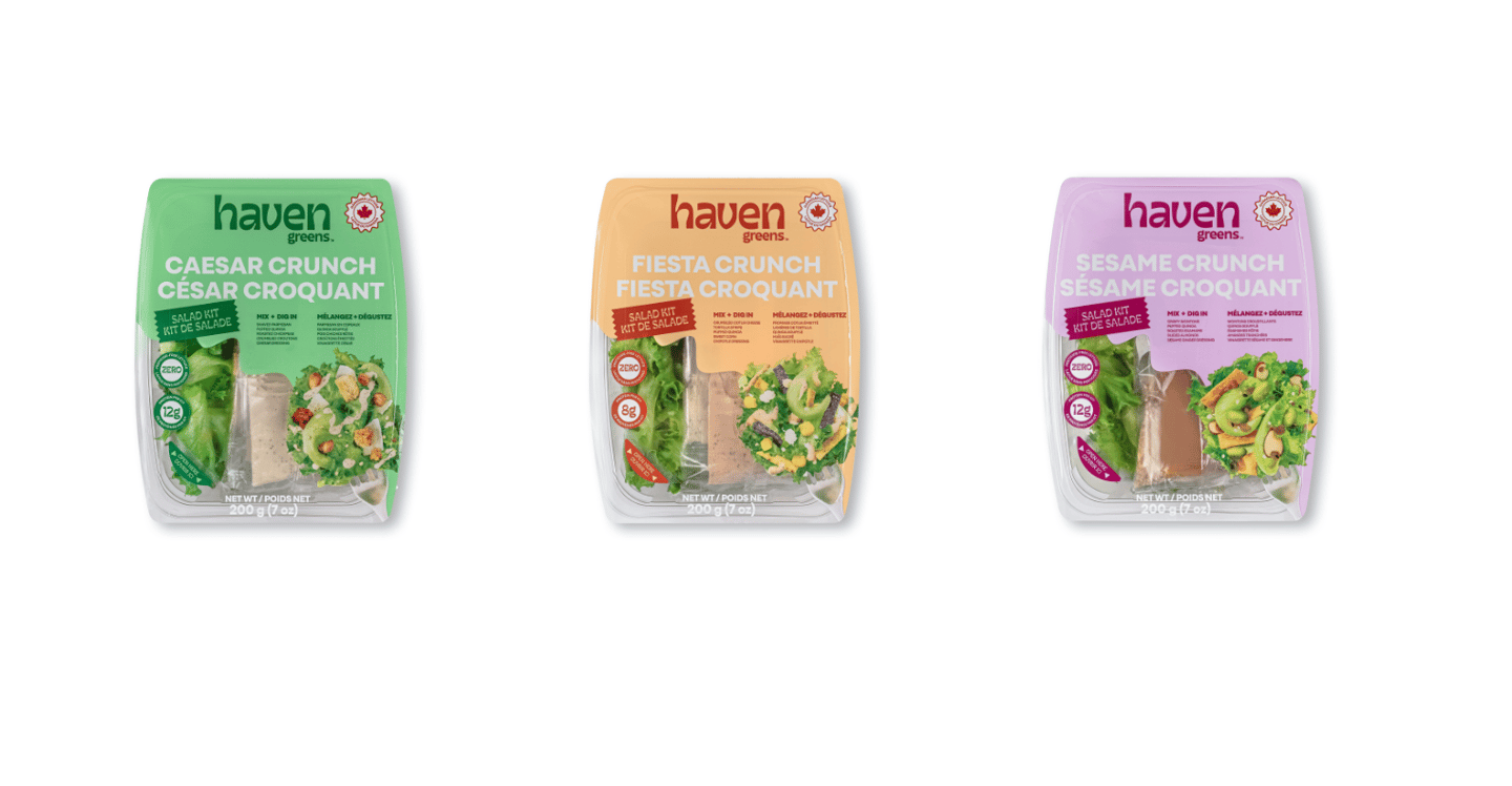 Packs of Haven Greens Crunch Salad Kits