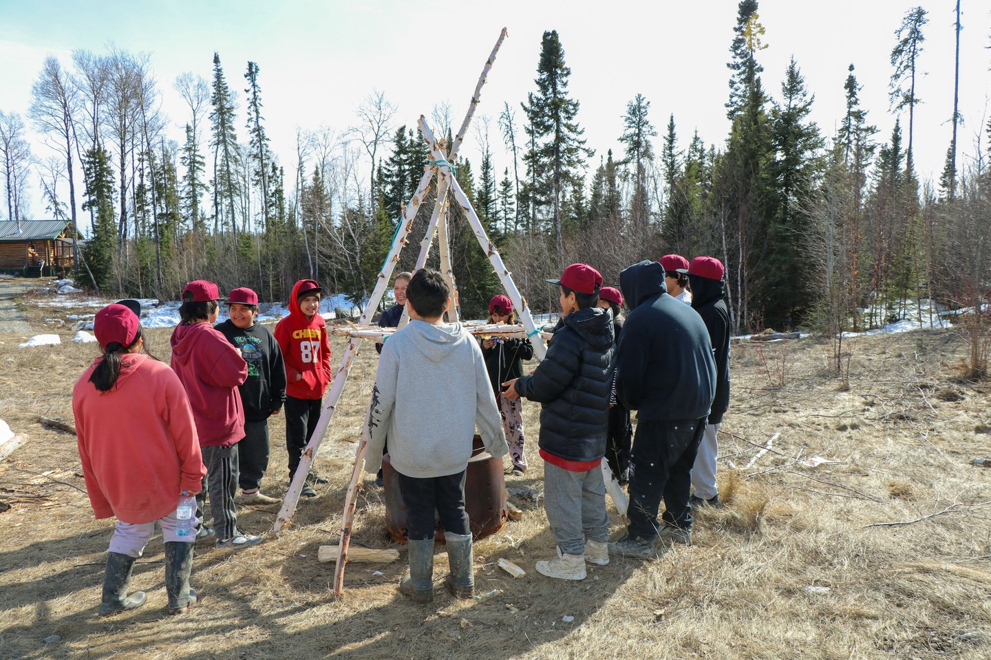 Students participate in outdoor cultural activities through The Northy Club, an after-school initiative supporting healthy habits and leadership skills in northern communities