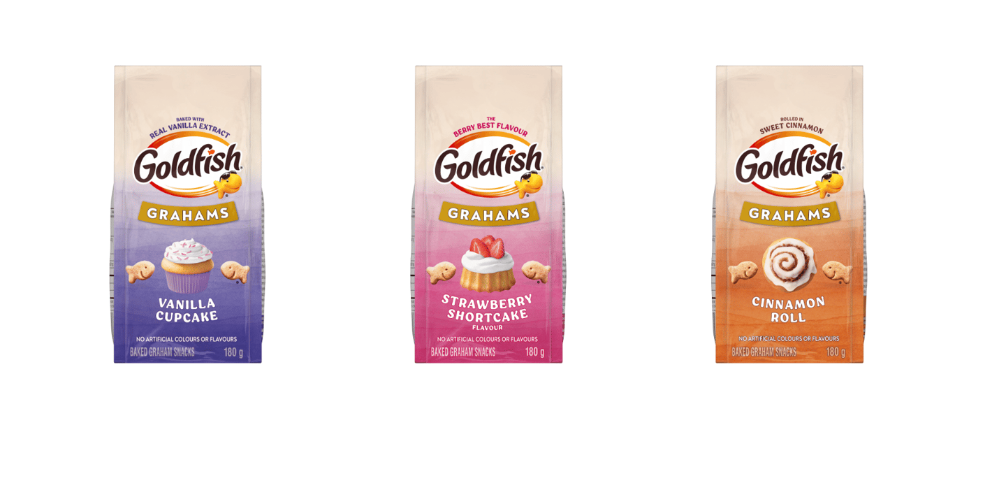 Three packs of Goldfish Grahams
