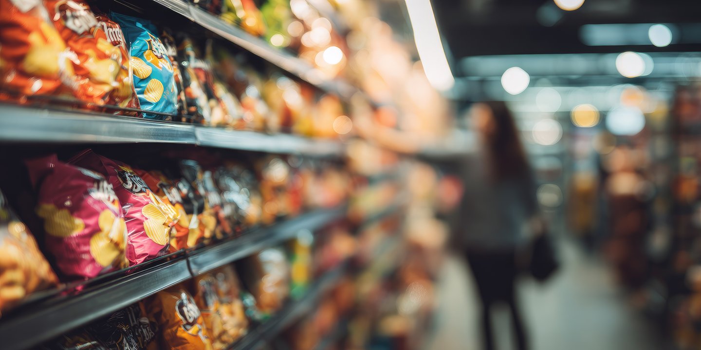 buying snacks at the grocery store