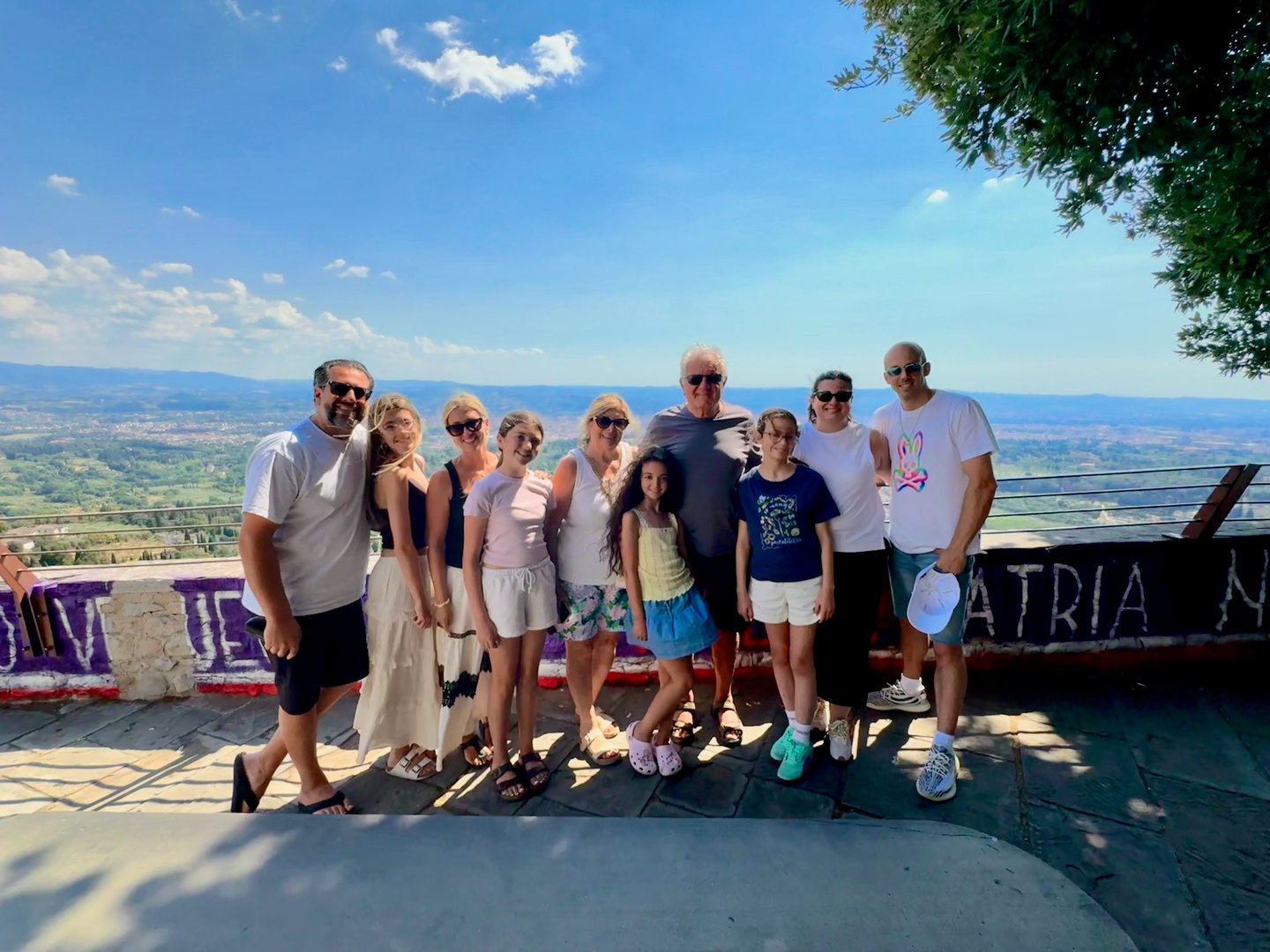 Trimarchi with his family (wife Kristen, mother Rosalia, father Carmen, sister Alessandra and brother-in-law Gabriel) in Fiesole, just outside Florence.