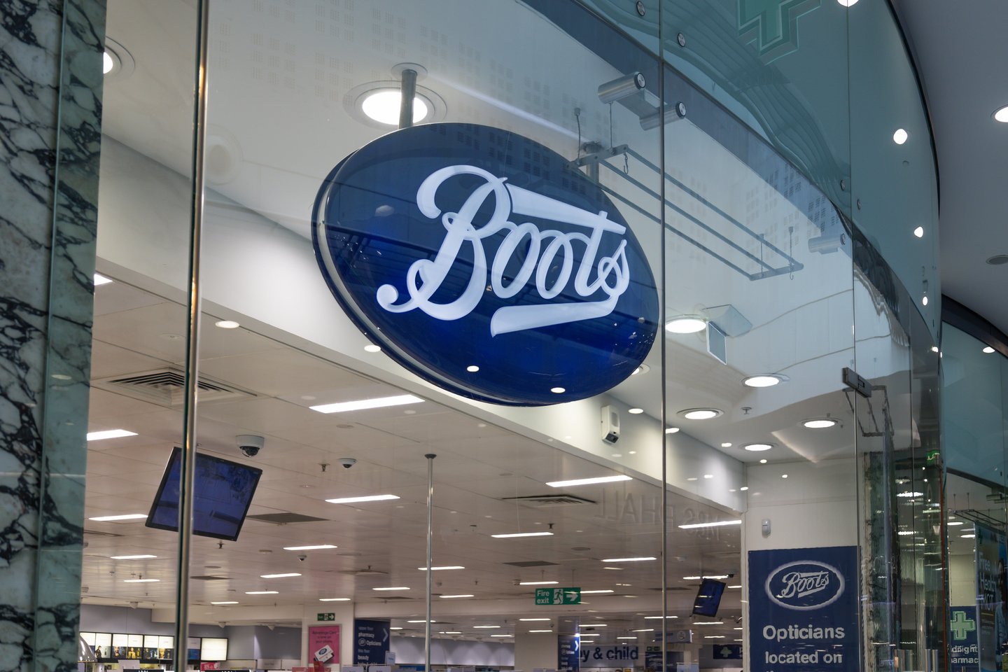 Boots Pharmacy Store Sign. London, UK, 17 February 2024
