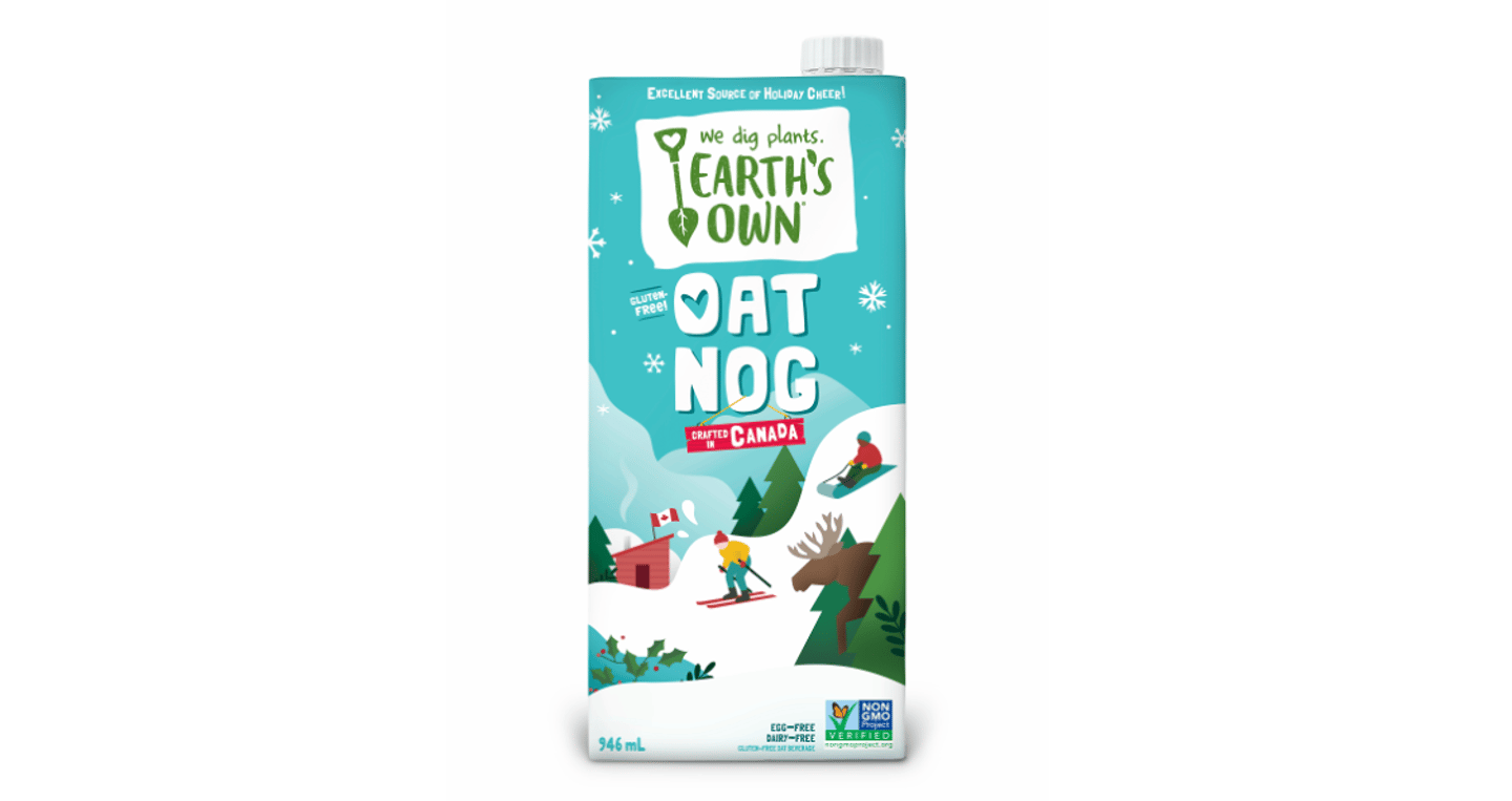 A carton of Earth's Own Oat Nog