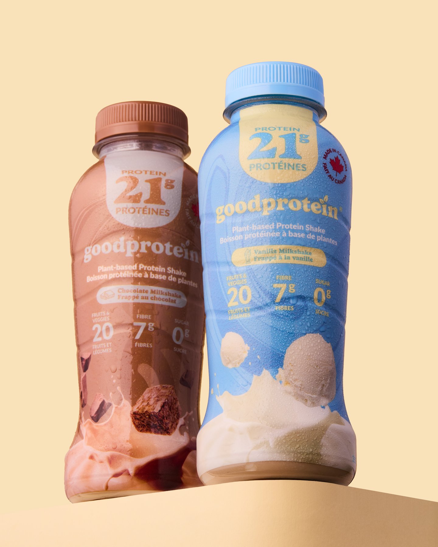 Bottles of Good Protein Ready-to-Drink Plant-based protein Shake