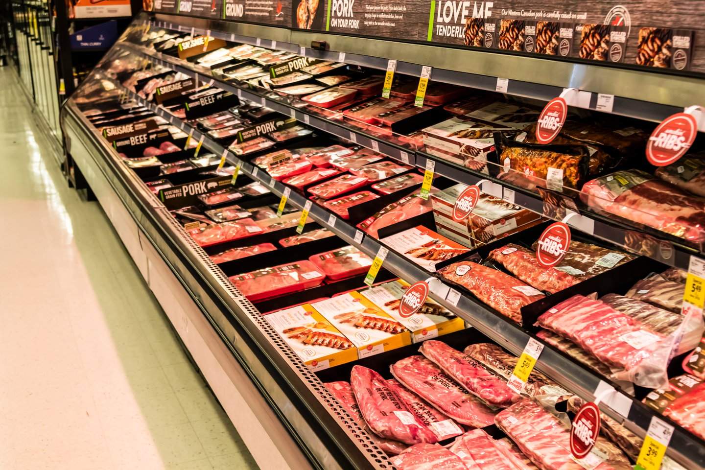 meat section grocery store