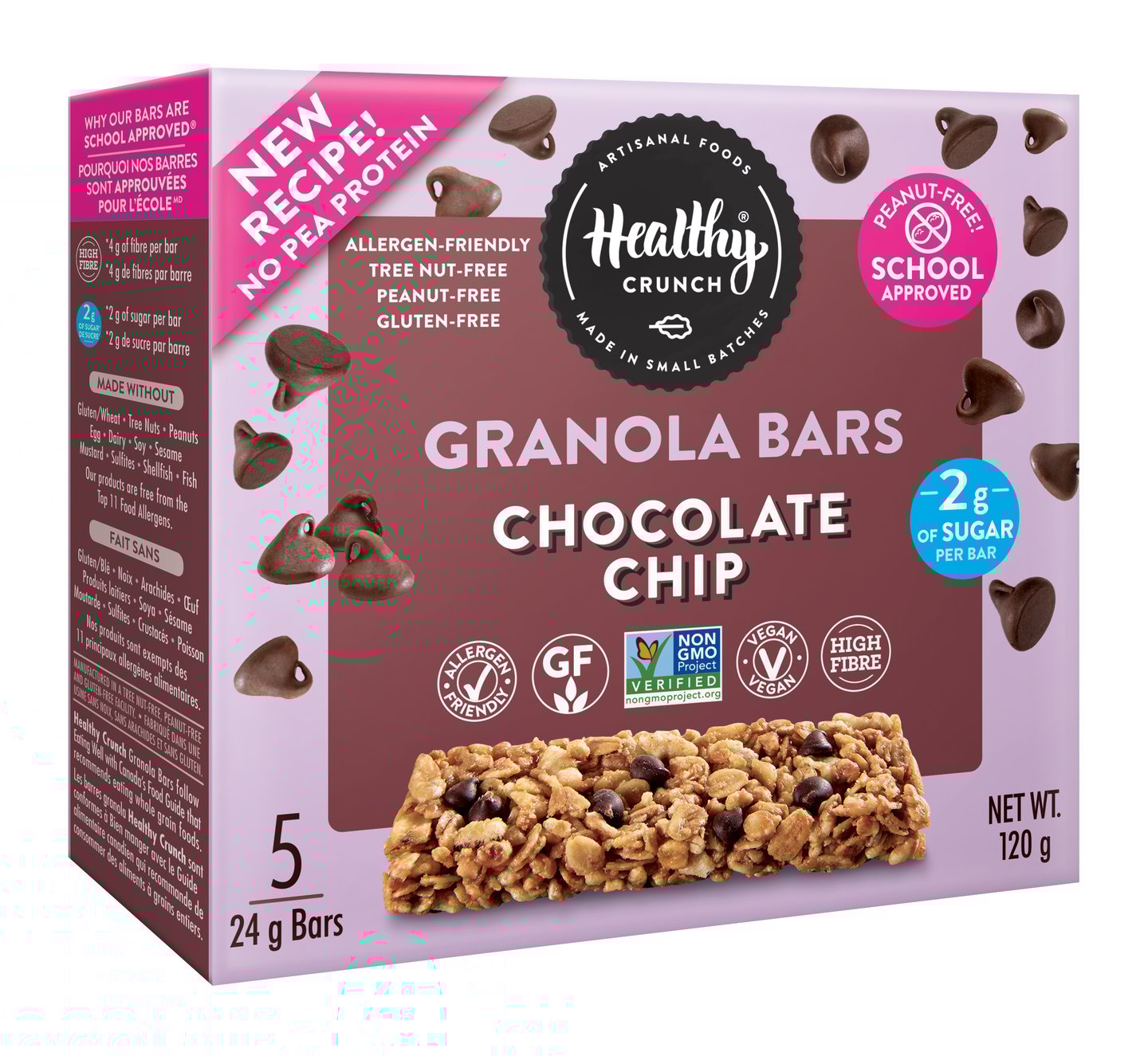 A box of Healthy Crunch Chocolate Chip Granola Bars