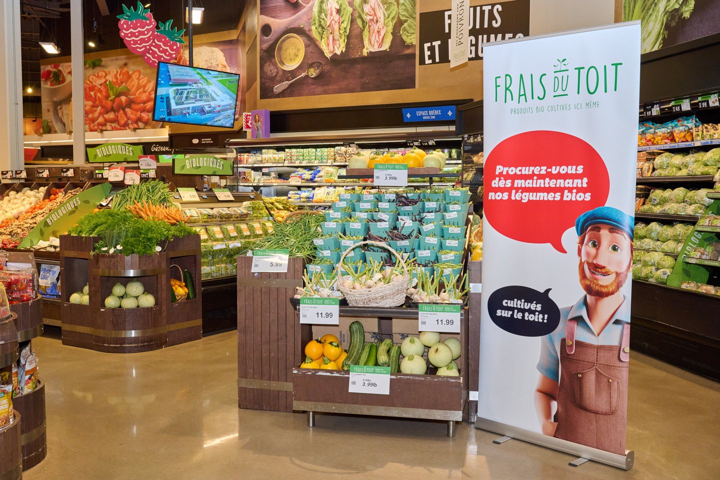 IGA Extra Famille Duchemin green roof produce sold in store