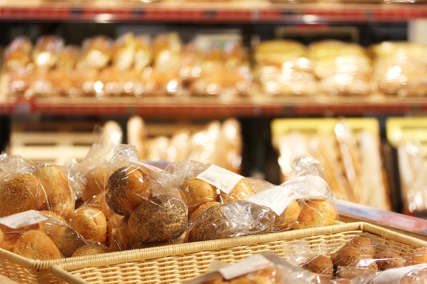 bread in a grocery store