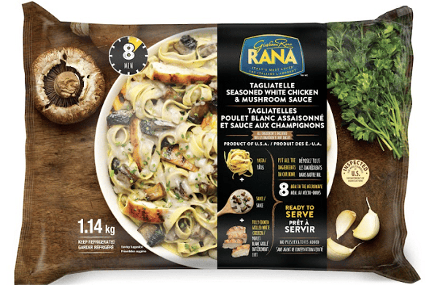 Rana brand Tagliatelle Seasoned White Chicken & Mushroom Sauce recalled due to Listeria monocytogenes