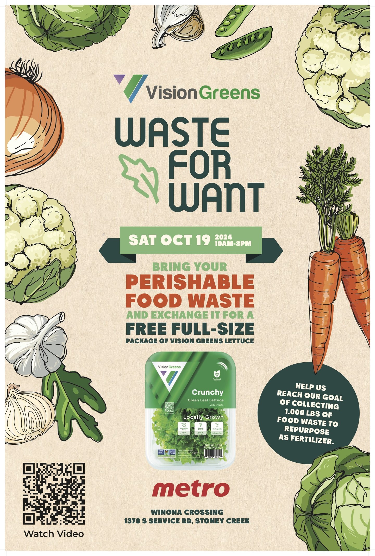 vision greens waste for want x metro event