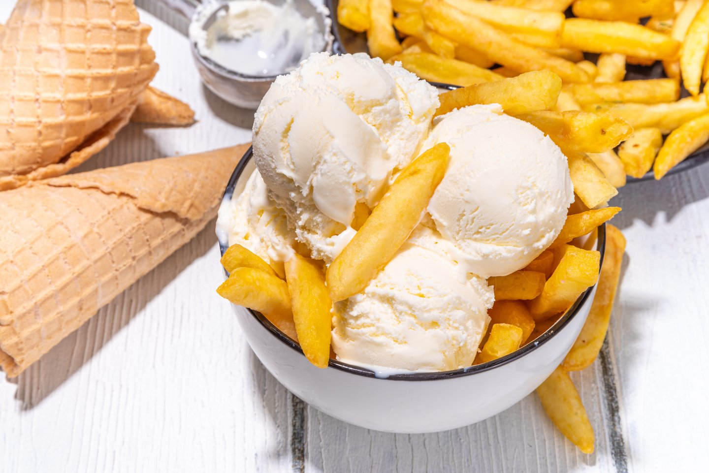 french fries and ice cream