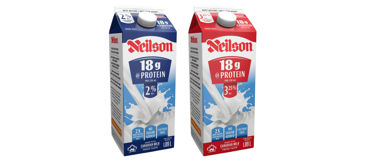 Two cartons of Neilson 18g of Protein milk