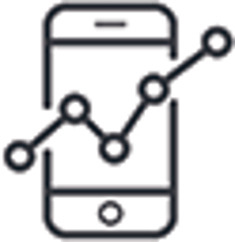icon of cell phone with graph overlay
