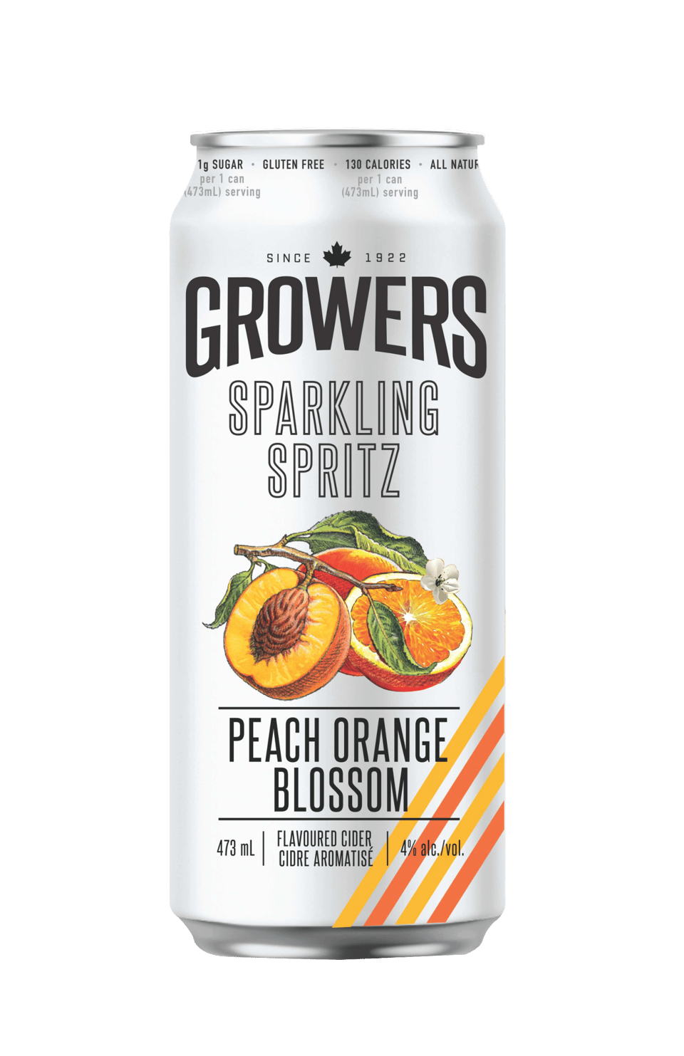 Can of Growers Sparkling Spritz Peach Orange Blossom 