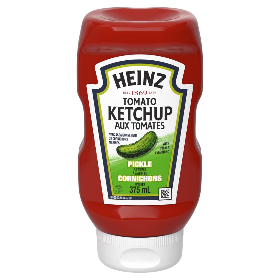 A bottle of Heinz Pickle Ketchup