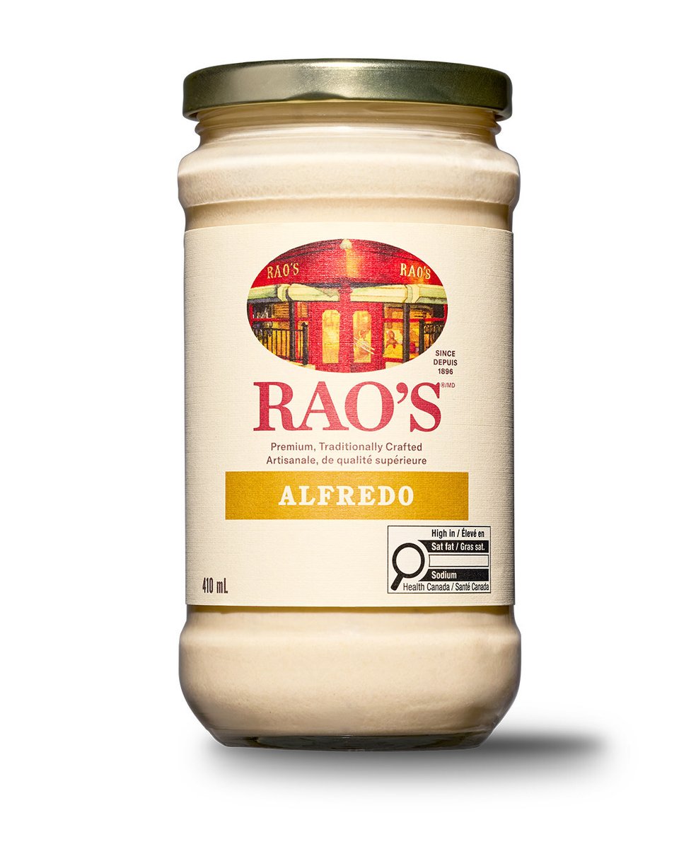 A jar of Rao's alfredo sauce