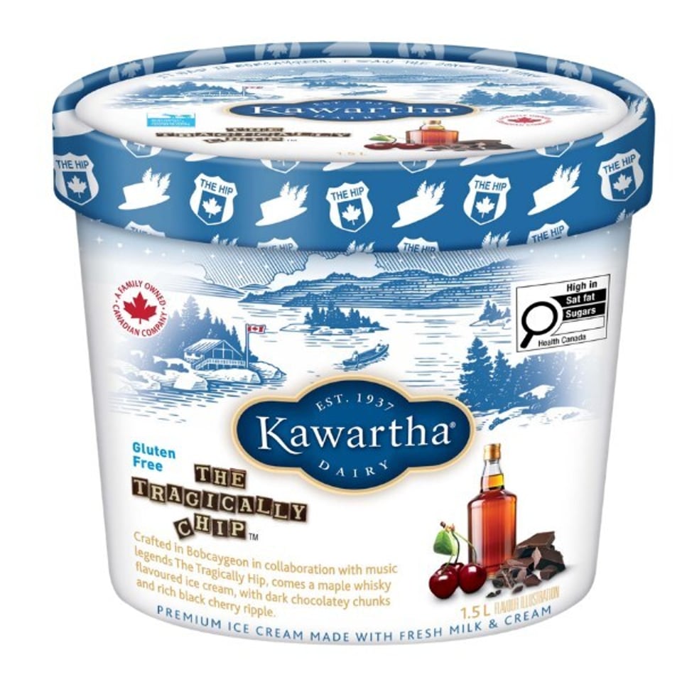 A tub of The Tragically Chip Ice Cream