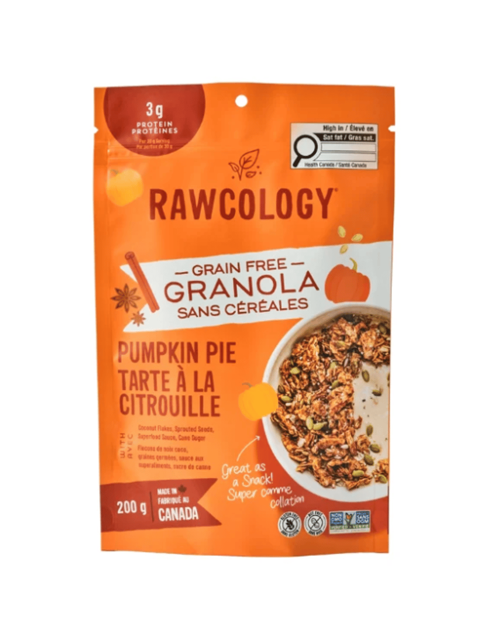 A bag of Pumpkin Pie Grain Free Granola