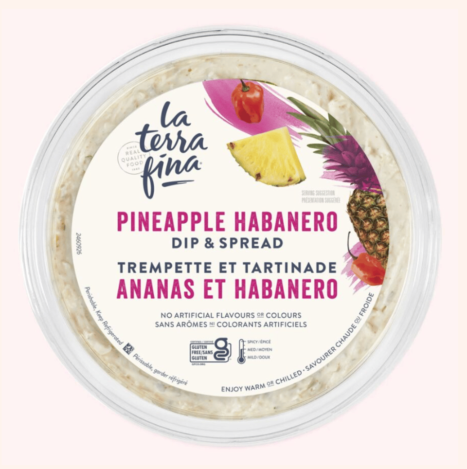 A tub of La Terra Fina Pineapple Habanero Dip & Spread
