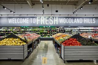 The produce department within an Amazon Fresh grocery store