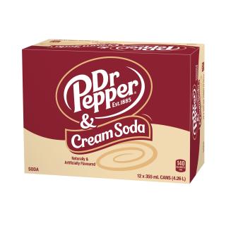 Dr Pepper and Cream Soda case of cans
