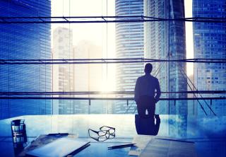 City Scape Businessman Thinking Concepts