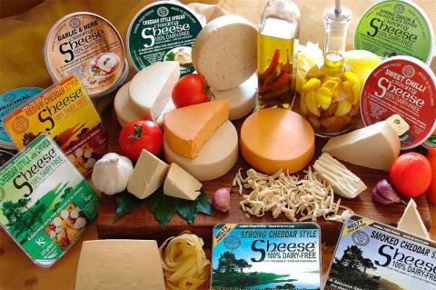 Photo: Sheese Facebook A variety of plant-based cheeses, olive oils, dry pasts on a wood board