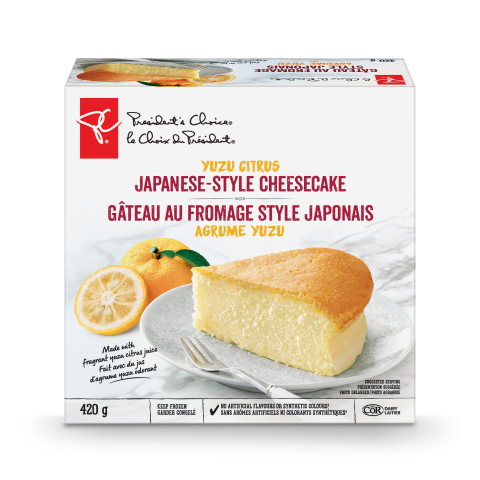 Package shot of yuzu citrus Japanese-style cheesecake