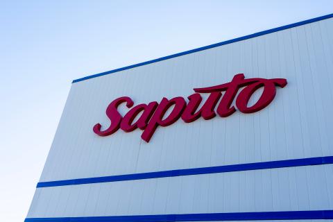 Saputo sign on the building in Woodbridge, Ontario, Canada. Saputo Inc. is a Canadian dairy company