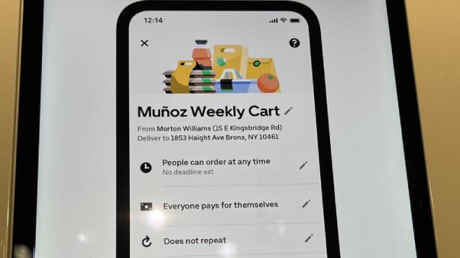 Uber eats grocery group ordering
