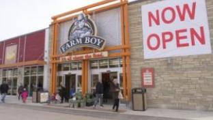 Exterior shot of a Farm Boy store in Hamilton, Ontario